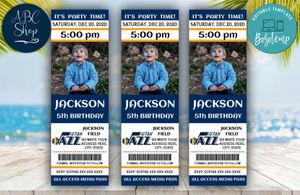Utah Jazz Birthday Ticket With Photo Invitation Instant Download