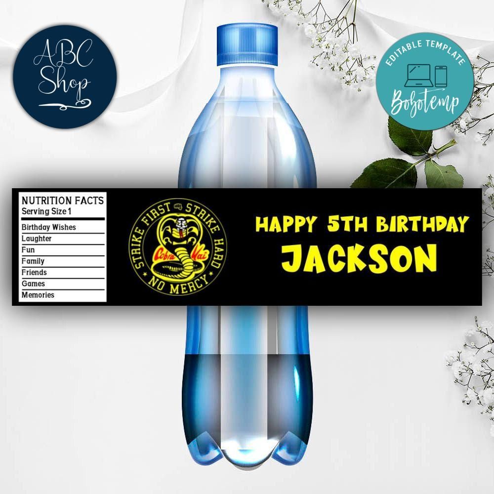 Cobra Kai Water Bottle Labels Instant Download