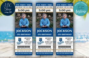 Kansas City Royals Birthday Ticket With Photo Invitation Instant Download