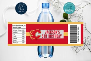 Printable Calgary Flames Water Bottle Labels Instant Download