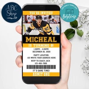 Electronic Pittsburgh Penguins Electronic Invite Birthday Invites DIY