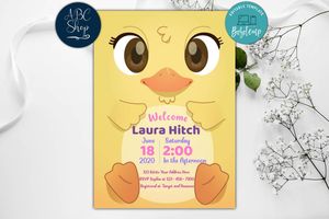 Printable Duck Baby Shower Invitation Instant Download