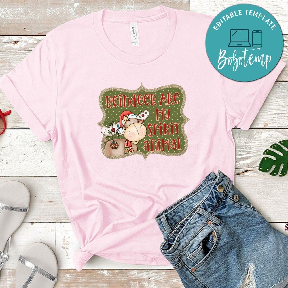 Reindeer Spirit Animal Christmas Shirt