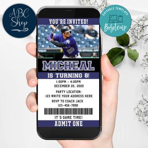 Electronic Colorado Rockies Electronic Invite Birthday Invitations Instant Download