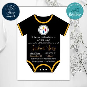 Pittsburgh Steelers Baby Shower Invitation Instant Download