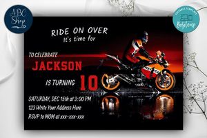Printable Honda Motorcycle Birthday Flyer Instant Download