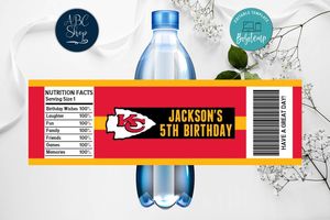 Printable Kansas City Chiefs Water Bottle Labels DIY