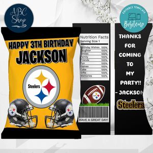 Printable Pittsburgh Steelers Chip Bags Instant Download