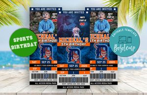 Detroit Tigers Ticket Birthday Editable Template Instant Download