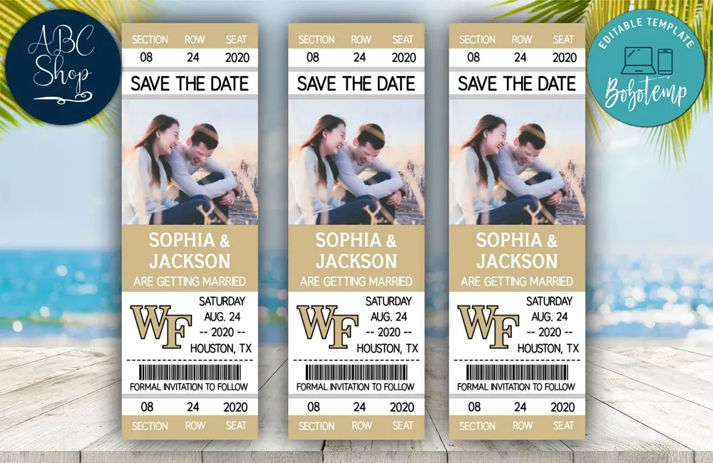 Wake Forest Demon Deacons Save The Date Wedding Invite | Bobotemp Shop