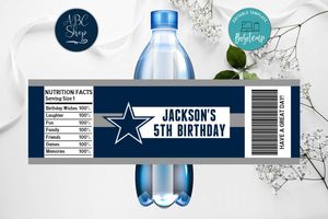 Printable Dallas Cowboys Water Bottle Labels Instant Download