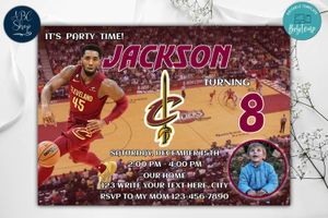 Cleveland Cavaliers Birthday Invitation Template to Print at Home Instant Download
