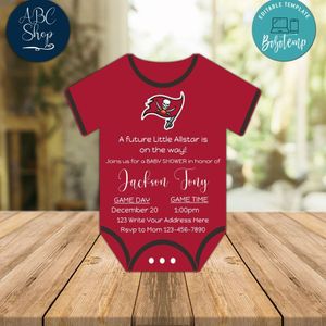 Tampa Bay Buccaneers Baby Shower Invitation Instant Download