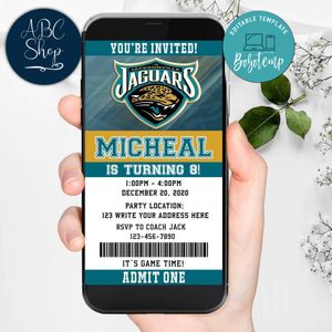 Electronic Jacksonville Jaguars Birthday Flyer Instant Download