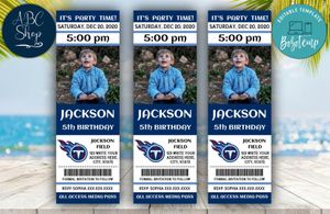 Printable Tennessee Titans Birthday Ticket With Photo Invitation Instant Download