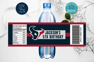 Printable Houston Texans Water Bottle Labels Instant Download
