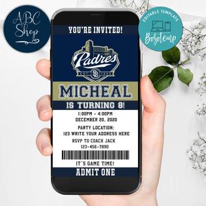 Electronic San Diego Padres Birthday Flyer Instant Download