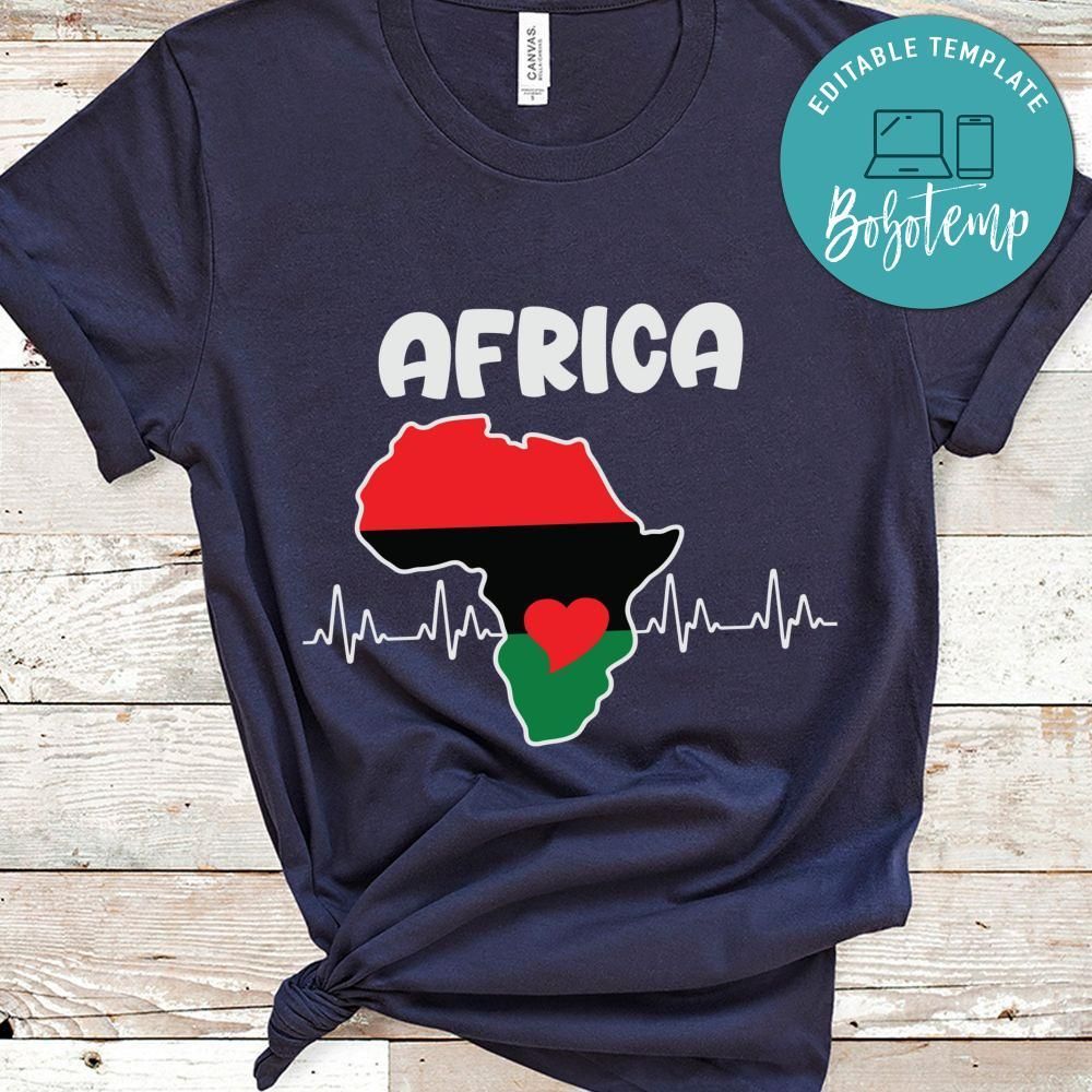 Africa Map Heart Beat Shirt