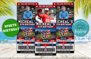 Washington Nationals Ticket Birthday Editable Templates Instant Download