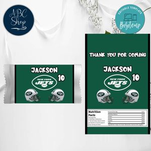 New York Jets Candy Bar Wrapper Digital File Printable Instant Download