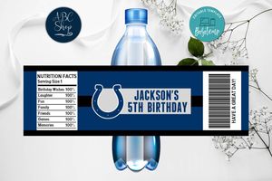 Printable Indianapolis Colts Water Bottle Labels Instant Download