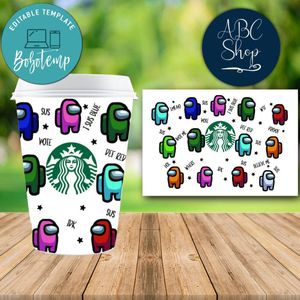 Starbucks Wrap Among Us PNG File template Instant Download