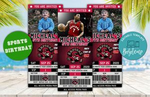 Toronto Raptors Ticket Birthday Editable Template Instant Download