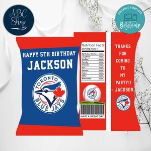 Toronto Blue Jays Chip Bags Digital File Printable Instant Download