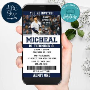 Electronic Giancarlo Stanton New York Yankees Electronic Invite Birthday Invites Instant Download
