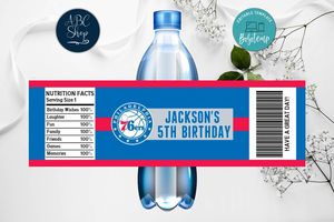 Printable Philadelphia 76ers Water Bottle Labels Instant Download