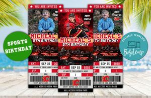 Calgary Flames Ticket Birthday Editable Templates Instant Download