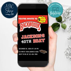 Electronic Backwoods Cigar Electronic Invite Invitation Instant Download