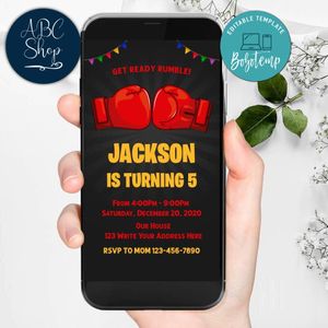 Electronic Boxing Electronic Invite Invitation Instant Download