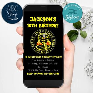Electronic Cobra Kai Rockets Ticket Electronic Invite Birthday Flyer Instant Download