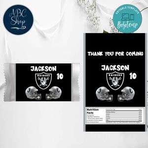Las Vegas Raiders Candy Bar Wrapper Digital File Printable Instant Download