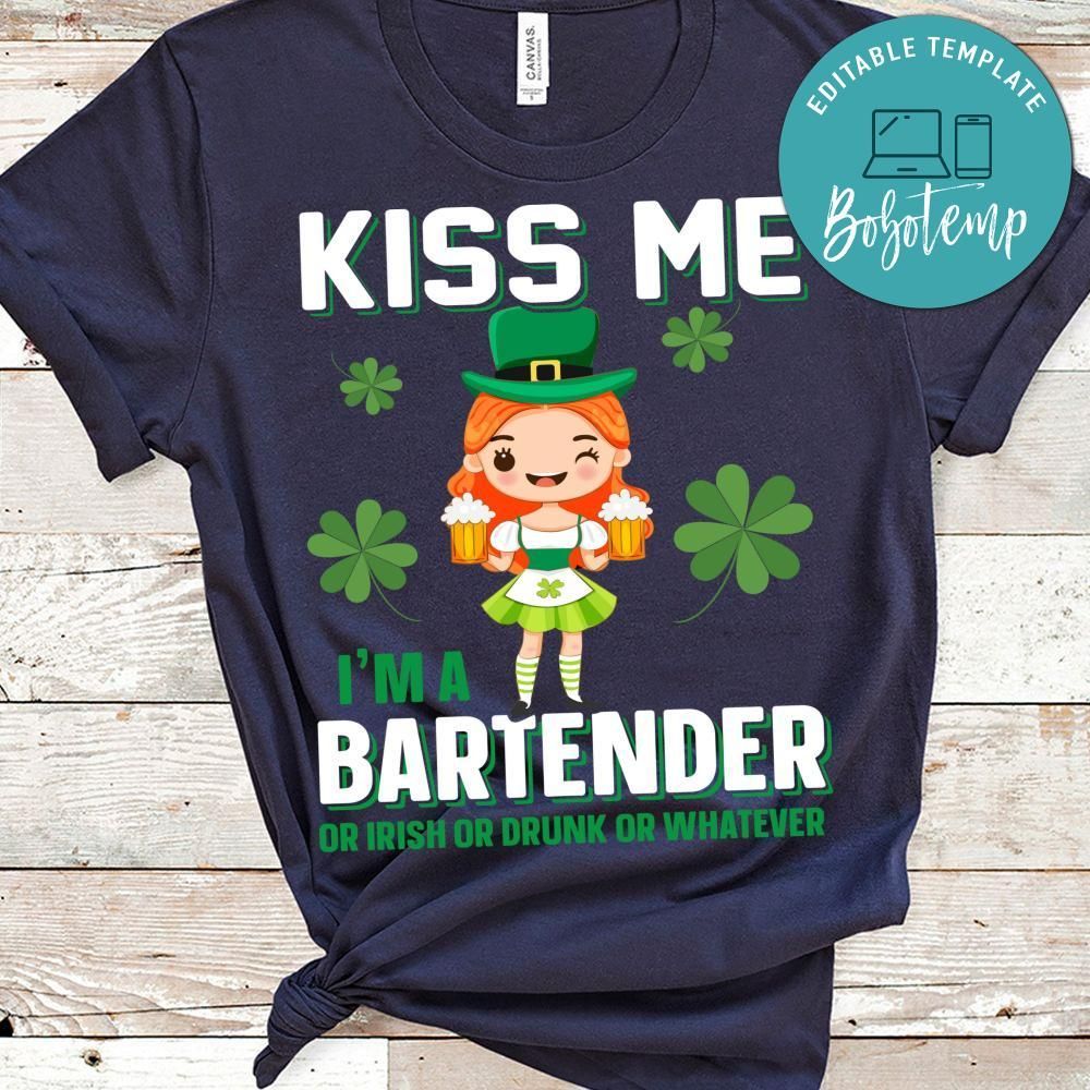 Kiss Me I'm A Bartender Shirt