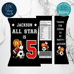 All Star Chip Bags Digital File Printable Instant Download