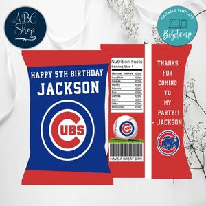 Chicago Cubs Chip Bags Digital File Printable Instant Download