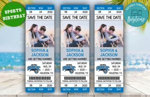 Editable Orlando Magic Save The Date Wedding Engagement Announcement Ticket Invitation Instant Download