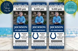 Indianapolis Colts Birthday Ticket With Photo Invitation Instant Download