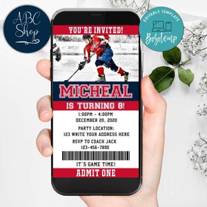 Electronic Washington Capitals Ticket Electronic Invite Birthday Invitations Instant Download