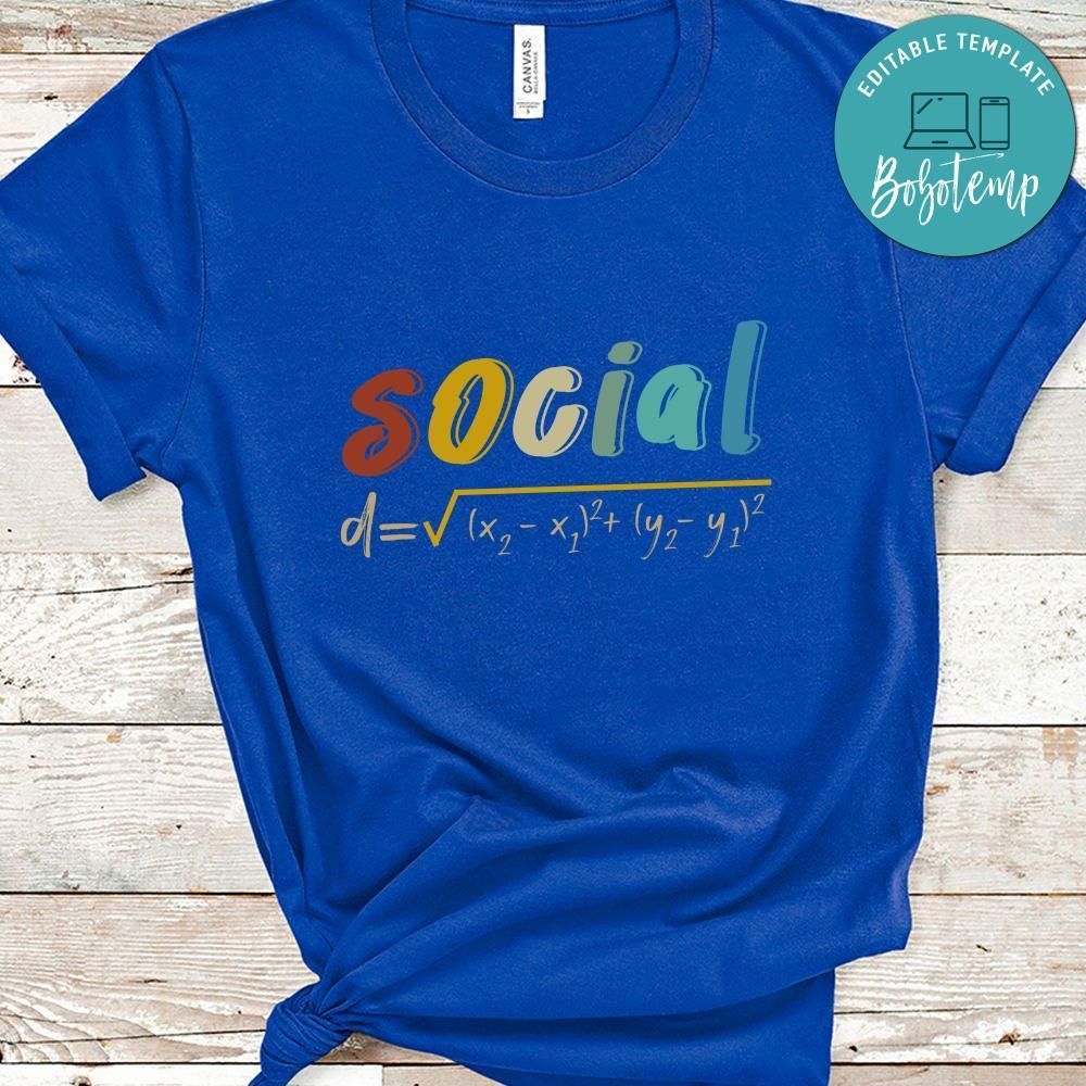 Social Distance Formula Math Shirt