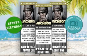 Editable Call of Duty Ticket Birthday Flyer 6 Instant Download