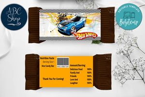 Printable Hot Wheels Candy Bar Wrapper Digital File Instant Download