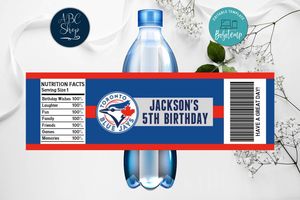 Printable Toronto Blue Jays Water Bottle Labels Instant Download