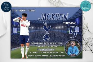 Tottenham Son Heung-min Birthday Invitations Template to Print at Home Instant Download