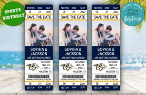 Nashville Predators Save The Date Wedding Engagement Announcement Ticket Invitation Instant Download