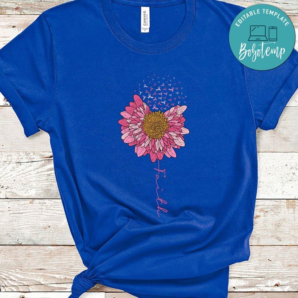 Flower Faith Breast Cancer Awareness Shirt