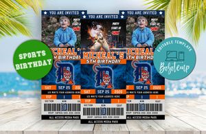 Editable Detroit Tigers Birthday Ticket Invitations Instant Download