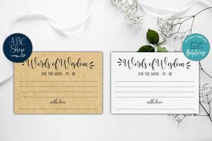 Editable Words of Wisdom for Mom Baby Shower Instant Download